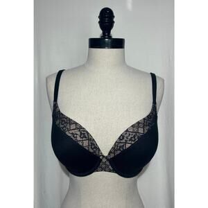VICTORIA'S SECRET Black Floral Perfect Shape Bra Womens 32DDD